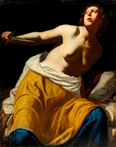 'Lucretia' by Artemisia Gentileschi. Free illustration for personal and commercial use.