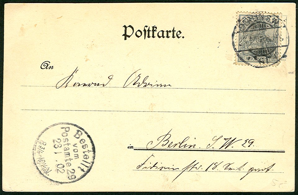 Georg Alpers jun. PC Hannover. Einst & Jetzt. 03. Dreifaltigkeitskirche. Dreifaltigkeitskapelle. Muster Nr. 2 mit zeichnerischer Umrahmung. Adressseite