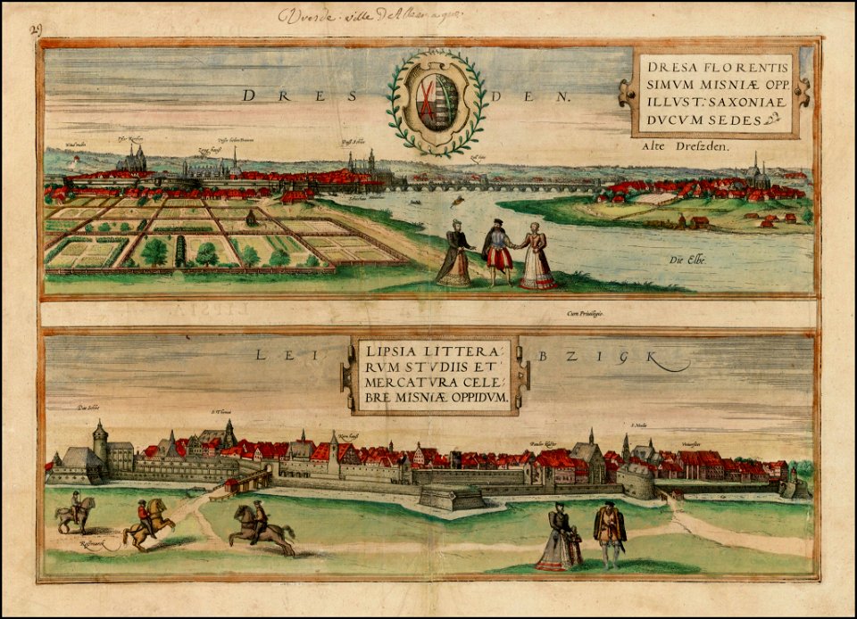 Georg Braun & Frans Hogenberg - Dresden and Leipzig