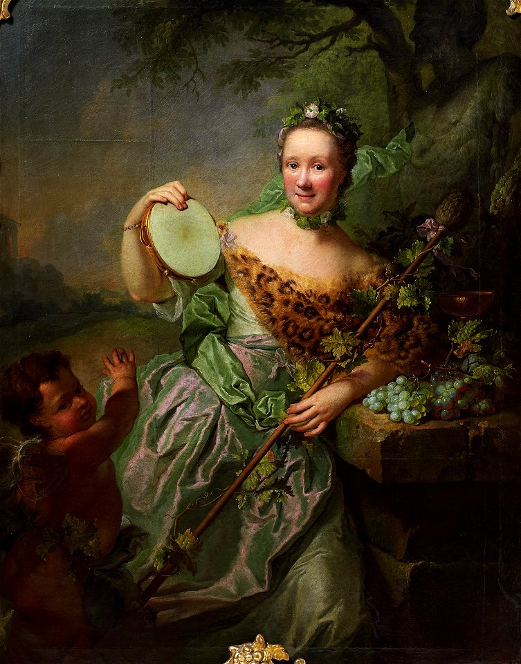 Georg David Matthieu Porträt der Anna Regina von Olthoff als Bachhantin