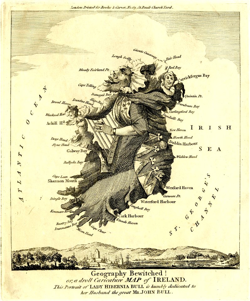Geography bewitched! Or, a droll caricature map of Ireland. (BM 1868,0808.13291 1)