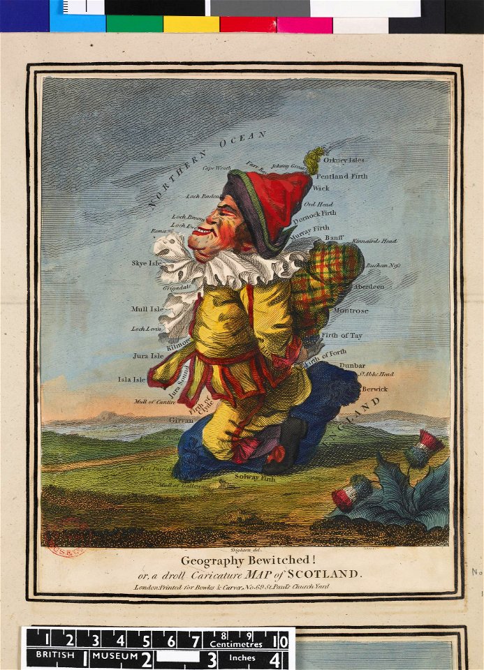 Geography bewitched! or, a droll caricature map of Scotland. (BM 1935,0522.2.131.a)