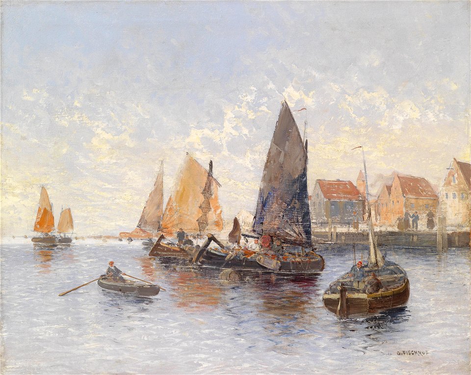 Georg Fischhof Fischer im Hafen