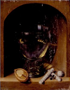 Georg Flegel (zugeschrieben) - Ein Römer, eine Walnuß und Zucker in einer Steinnische