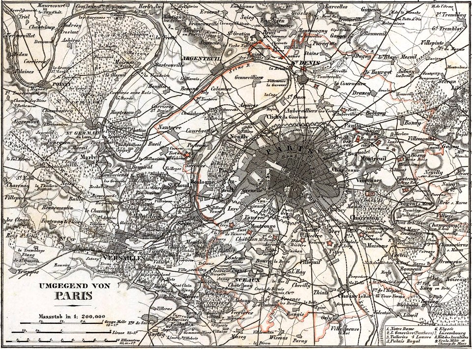 Geographisches Institut, Umgegend von Paris, 1862 - David Rumsey