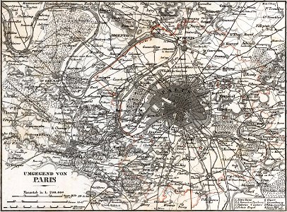 Geographisches Institut, Umgegend von Paris, 1862 - David Rumsey