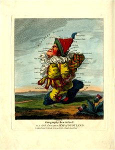 Geography bewitched! or, a droll caricature map of Scotland. (BM 1950,0808.3)