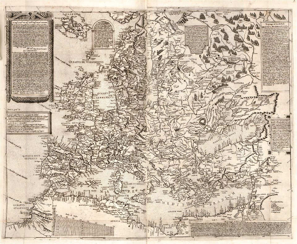 Geografia tavole moderne di geografia de la maggior parte del mondo di diversi avtori raccolte et messe secondo l'ordine di Tolomeo con i disegni di molte città et fortezze di diverse provintie LOC 2006629143-8