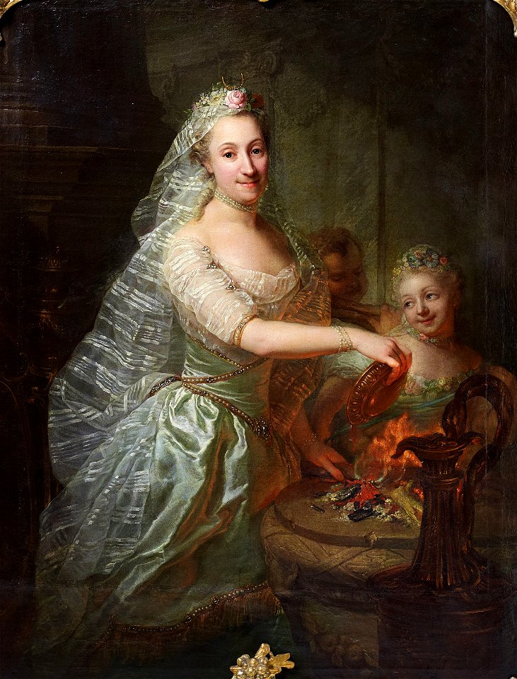 Georg David Matthieu Porträt der Magdalene Charlotte von Olthoff als Opferpriesterin