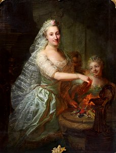 Georg David Matthieu Porträt der Magdalene Charlotte von Olthoff als Opferpriesterin
