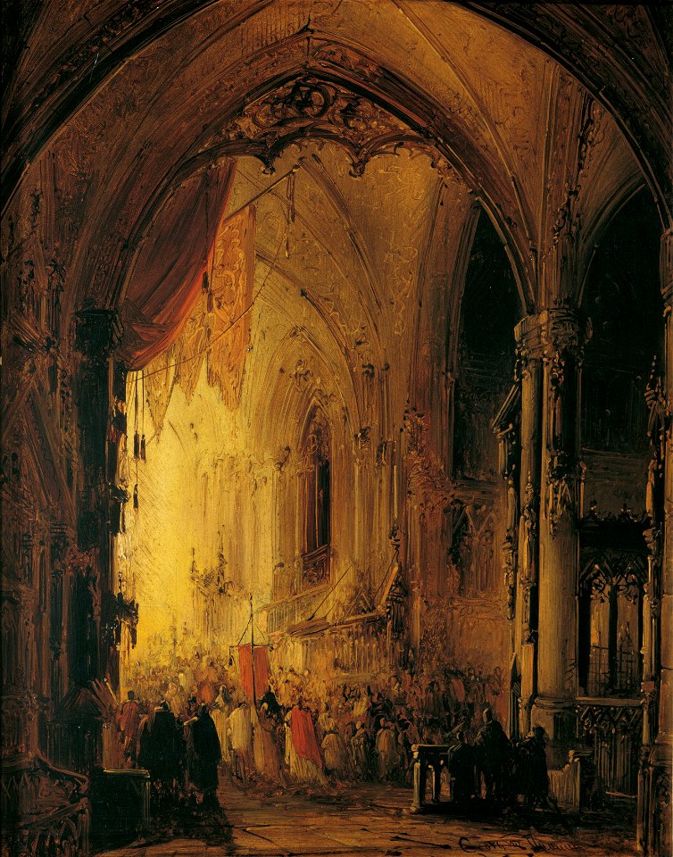 Georg Gillis van Haanen - Prozession in einer Kathedrale - 4053 - Österreichische Galerie Belvedere