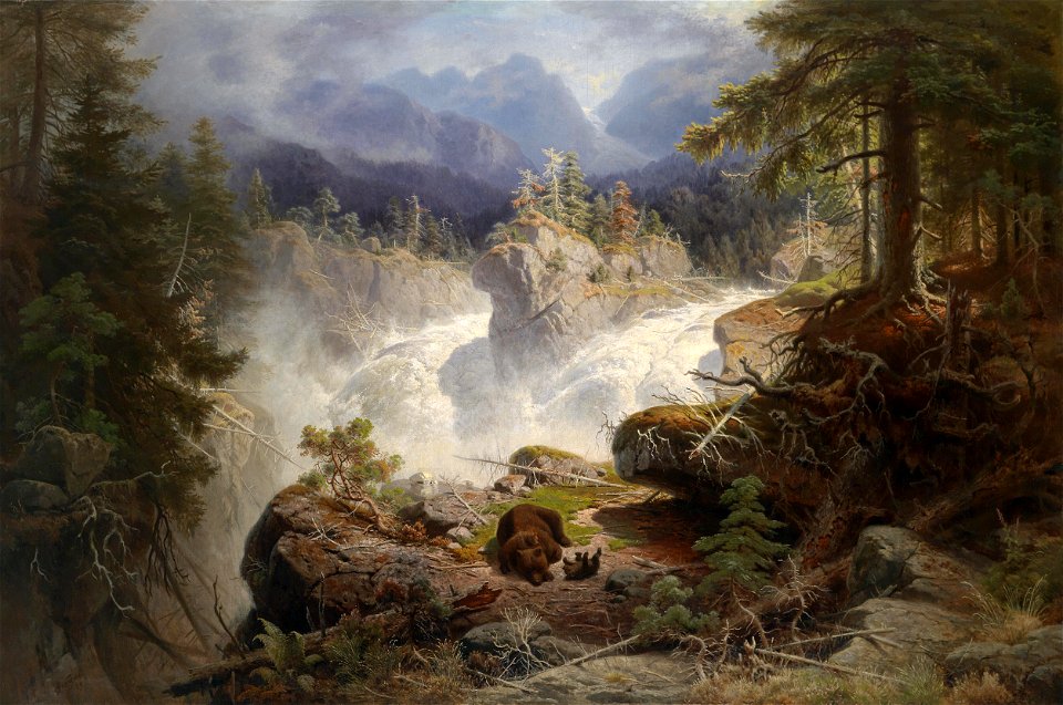 Georg Eduard Otto Saal Bärenfamilie in Gebirgslandschaft 1859