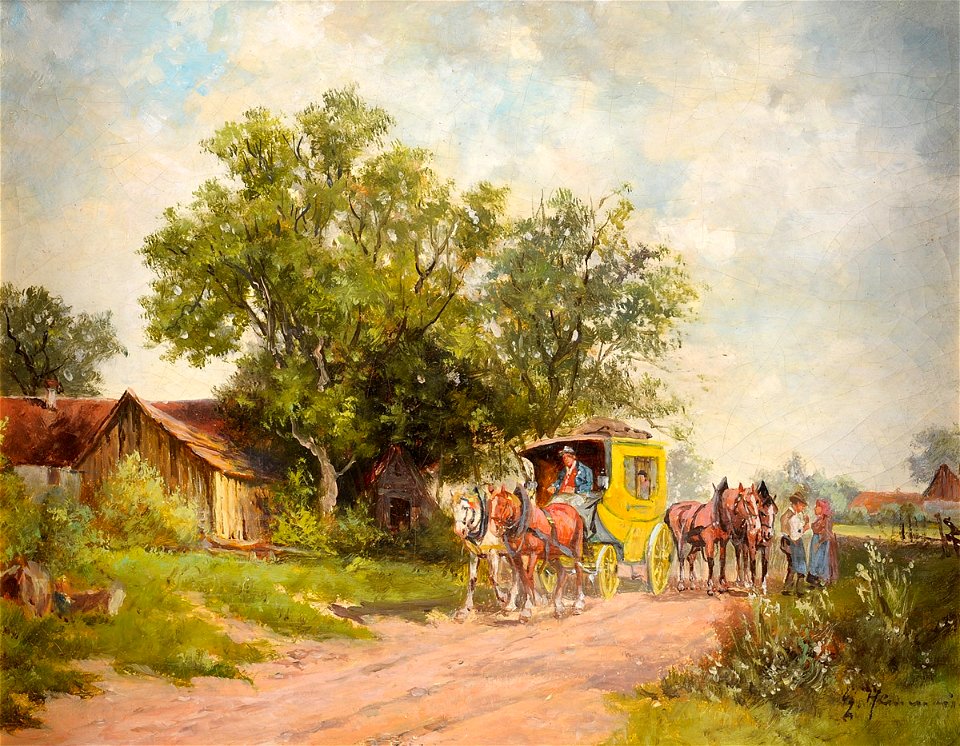 Georg Hemmrich Ankunft der Postkutsche