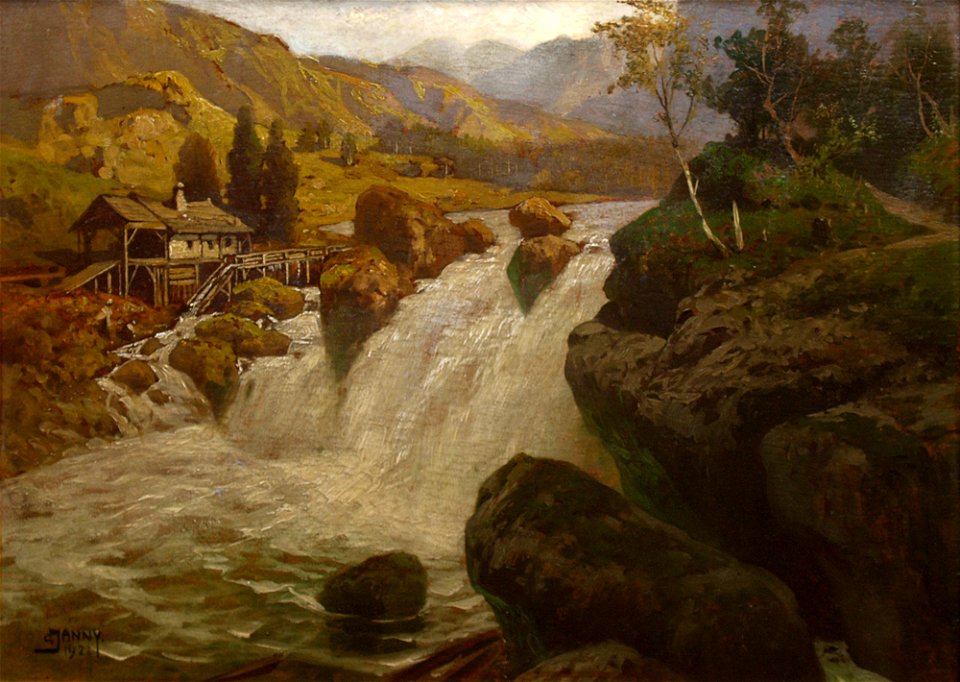 Georg Janny - Mühle an Fluss 1922