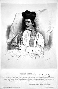 Georg Anibas am Totenbett Litho
