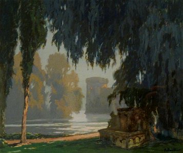 Georg Daubner-Près de la fontaine dans le parc