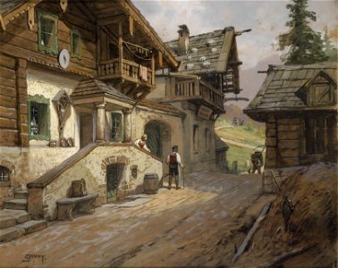 Georg Janny Dorfstraße in den Alpen