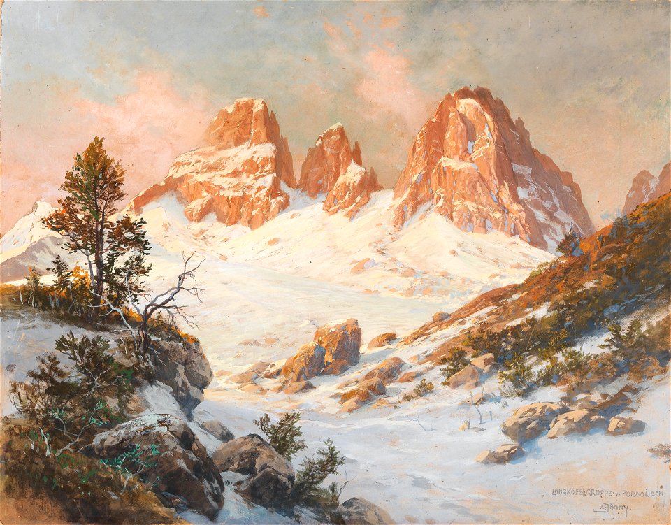 Georg Janny - Langkofelgruppe seen from the Pordoijoch