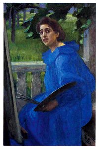 Georg Pauli - Hanna i blå klänning - 1896 - Jönköpings läns museum