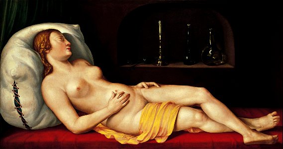 Georg Pencz - Schlafende Frau (Vanitas)