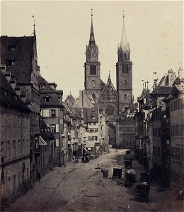 Georg Schmidt Lorenzkirche Nürnberg 1860s. Free illustration for personal and commercial use.