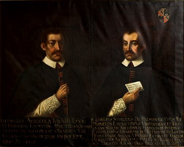 Georg von Agricola and Georg Stobaeus von Palmburg. Free illustration for personal and commercial use.