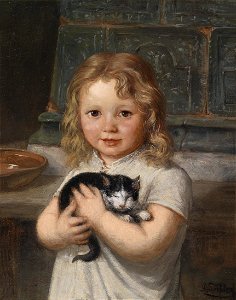 Georg Teibler Mädchen mit Katze