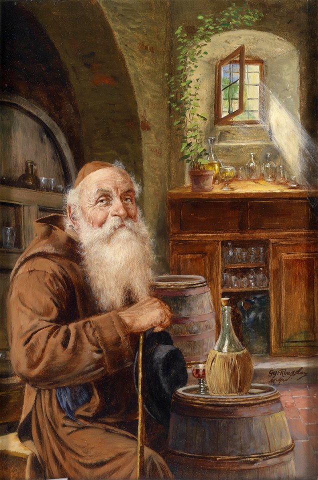 Georg Rössler Mönch im Weinkeller