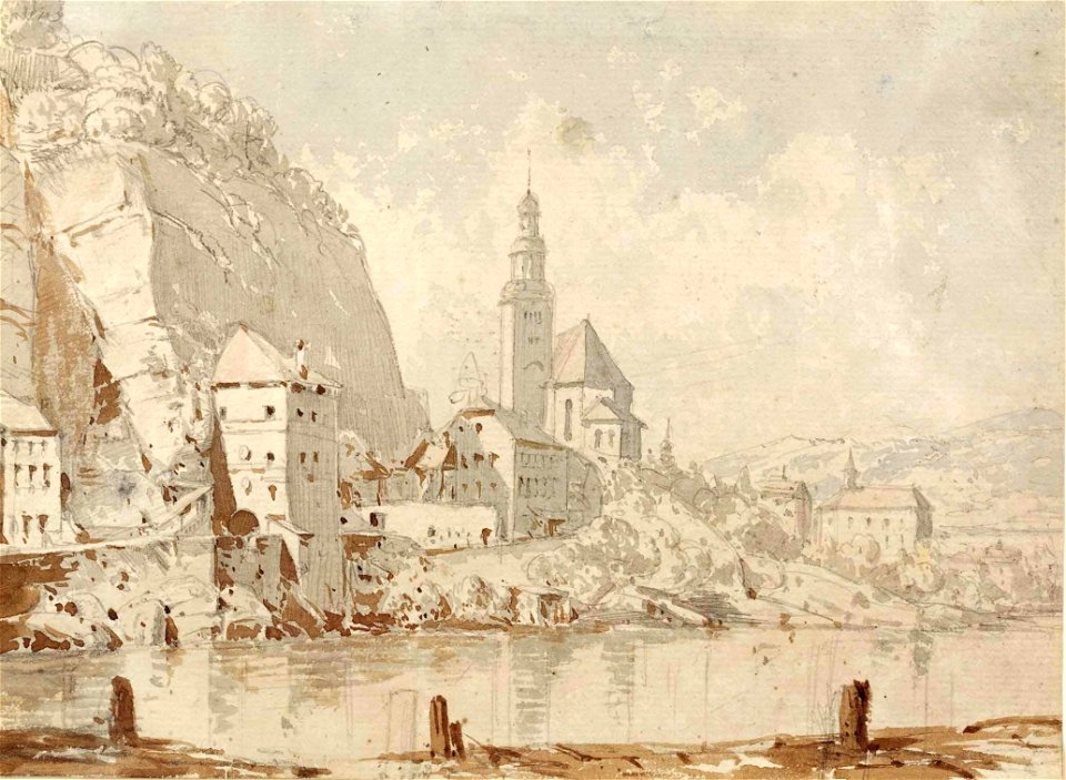 Georg Pezolt (circle) Blick auf die Müllner Kirche in Salzburg
