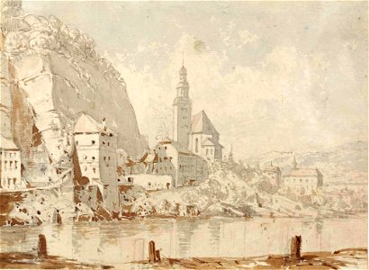 Georg Pezolt (circle) Blick auf die Müllner Kirche in Salzburg