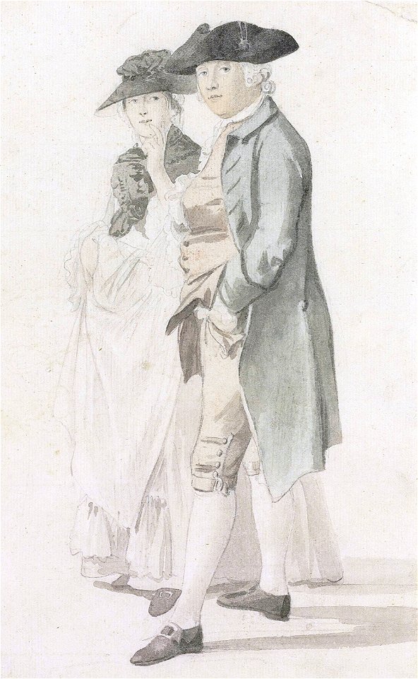 George Alexander Stevens (1710-80) and Mrs Paul Sandby (1736-1797), by Paul Sandby (1731-1809)