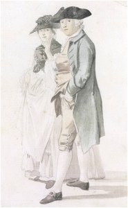George Alexander Stevens (1710-80) and Mrs Paul Sandby (1736-1797), by Paul Sandby (1731-1809)