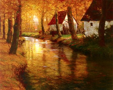 George Ames Aldrich The River Elaune, Bellengreville 1908. Free illustration for personal and commercial use.