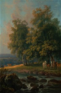 George Barret - Horses and Cattle by a River - Google Art Project. Free illustration for personal and commercial use.