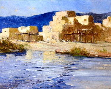 George Ames Aldrich Taos Pueblo. Free illustration for personal and commercial use.