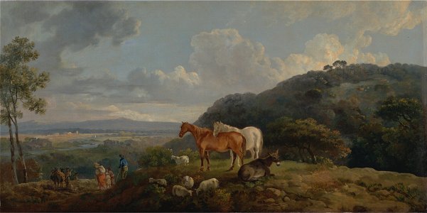 George Barret - Morning- Landscape with Mares and Sheep - Google Art Project
