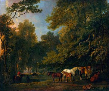 George Barret the elder (1728-1732-1784) - Broodmares and Colts in a Landscape - T02359 - Tate