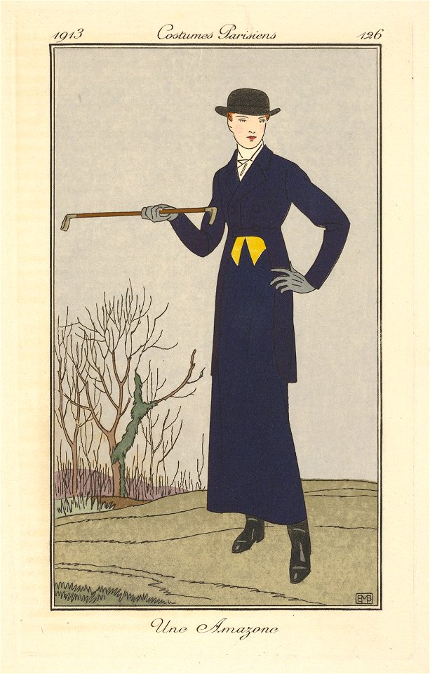 George Barbier, Costumes Parisiens - Une Amazone, 1913