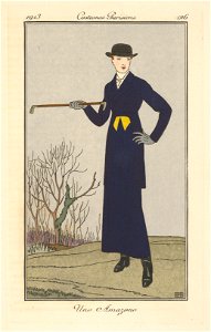 George Barbier, Costumes Parisiens - Une Amazone, 1913. Free illustration for personal and commercial use.