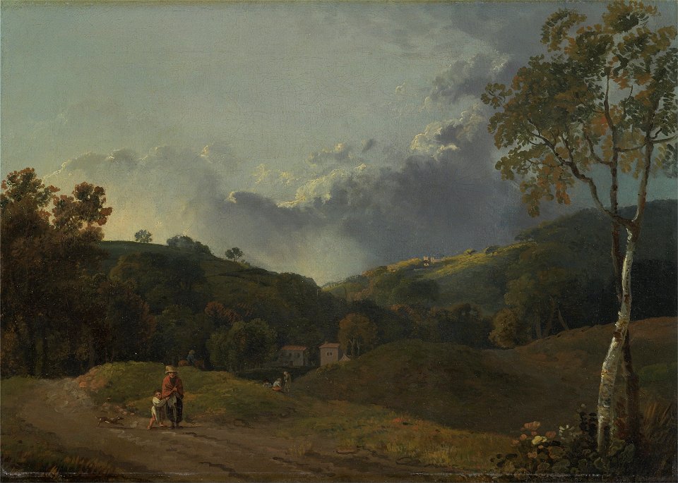 George Barret - Landscape with Cottagers - Google Art Project