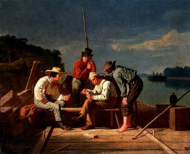 George Caleb Bingham - In a Quandary, or Mississippi Raftsmen at Cards