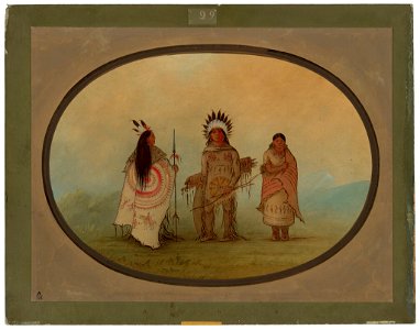 George Catlin - A Crow Chief, a Warrior, and His Wife - 1965.16.21 - National Gallery of Art