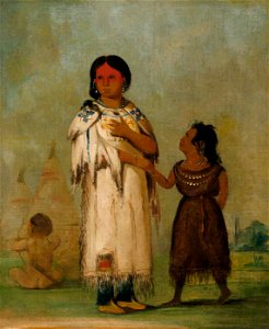 George Catlin - Assiniboin Woman and Child - 1985.66.181 - Smithsonian American Art Museum