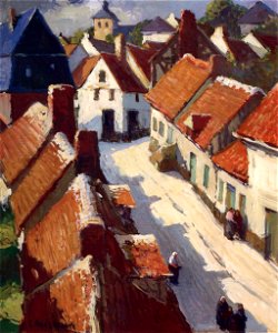 George Ames Aldrich Village Rooftops. Free illustration for personal and commercial use.