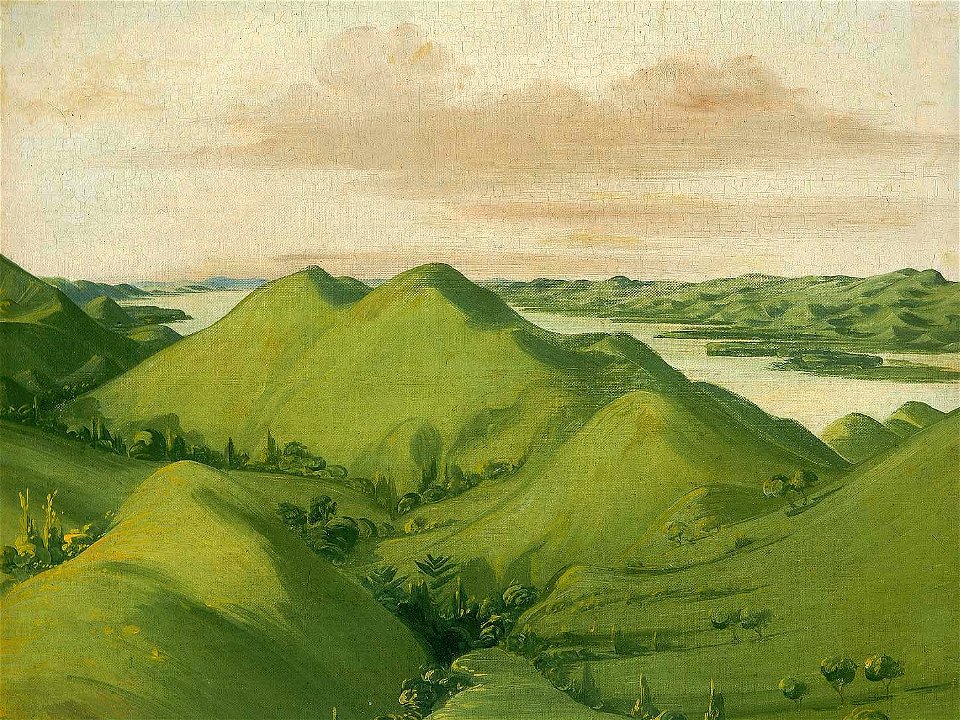 George Catlin - Beautiful Grassy Bluffs, 110 Miles above St. Louis - 1985.66.373 - Smithsonian American Art Museum