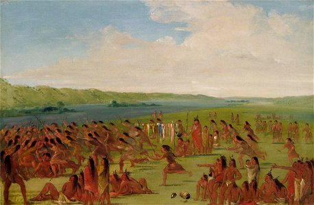 George Catlin - Ball-play of the Women, Prairie du Chien - 1985.66.430 - Smithsonian American Art Museum
