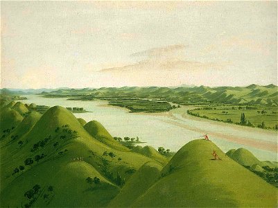 George Catlin - Beautiful Prairie Bluffs above the Poncas, 1050 Miles above St. Louis - 1985.66.397 - Smithsonian American Art Museum