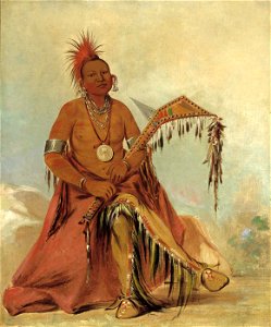 George Catlin - Cler-mónt, First Chief of the Tribe - 1985.66.29 - Smithsonian American Art Museum