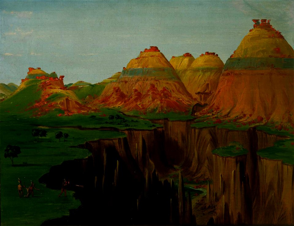 George Catlin - Brick Kilns, Clay Bluffs 1900 Miles above St. Louis - 1985.66.366 - Smithsonian American Art Museum