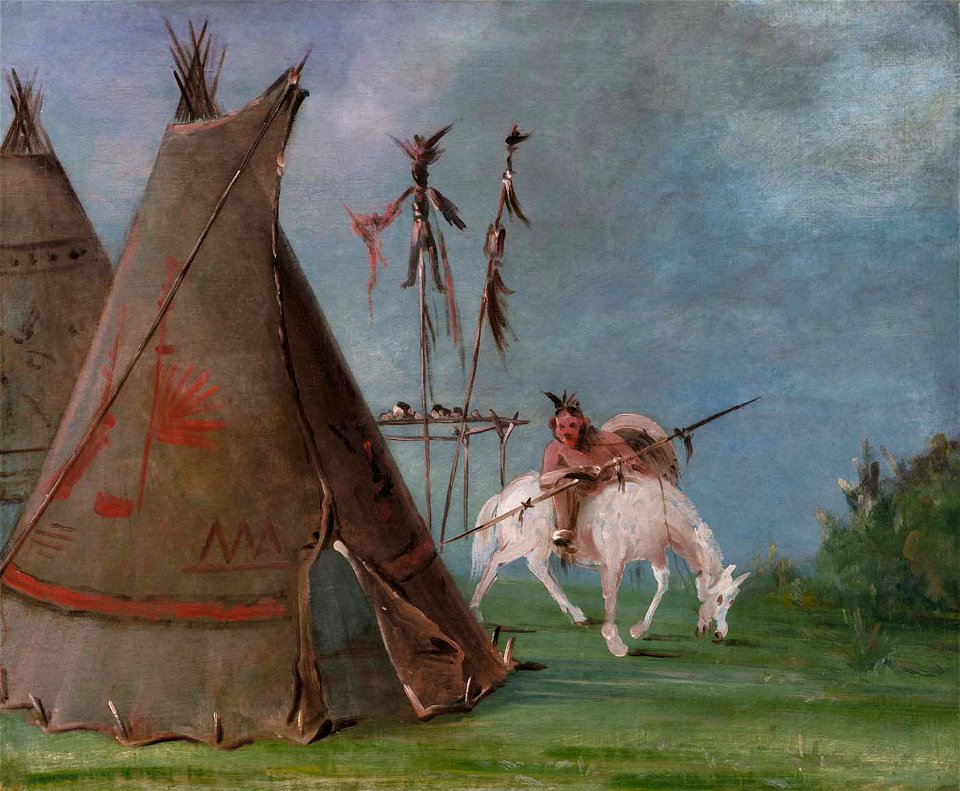 George Catlin - Comanche Lodge of Buffalo Skins - 1985.66.493 - Smithsonian American Art Museum